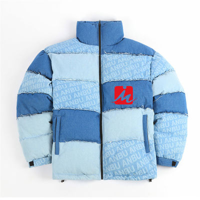 Chaqueta acolchada brillante rellenada brillante para hombre del bombardero caliente de la burbuja de la chaqueta del fumador