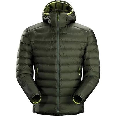 Peso ligero impermeable tejido abajo del invierno encapuchado al aire libre de la chaqueta de los hombres