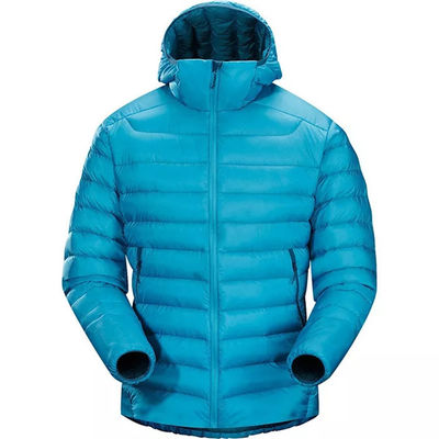 Peso ligero impermeable tejido abajo del invierno encapuchado al aire libre de la chaqueta de los hombres