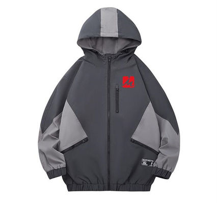 Hombres encapuchados de Grey Jacket Waterproof Windbreaker For de la juventud ordinaria floja del punto