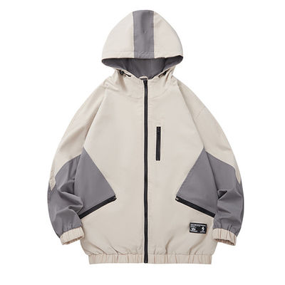 Hombres encapuchados de Grey Jacket Waterproof Windbreaker For de la juventud ordinaria floja del punto
