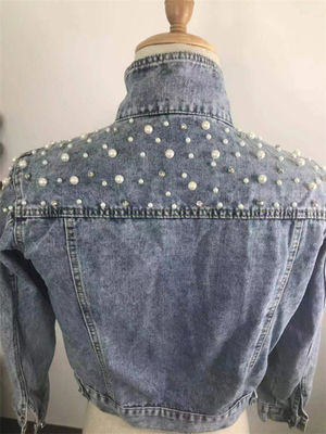 Chaqueta casual de señora Blouse Mandarin Collar de las chaquetas del dril de algodón del bordado