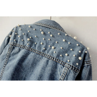 Chaqueta casual de señora Blouse Mandarin Collar de las chaquetas del dril de algodón del bordado