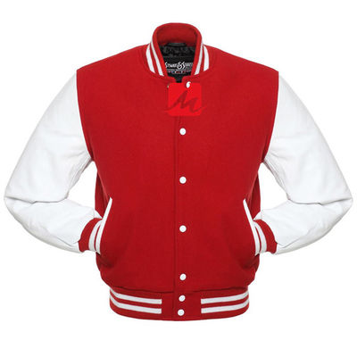 Chaqueta larga de encargo del equipo universitario del béisbol de la manga del bordado de las chaquetas respirables del dril de algodón