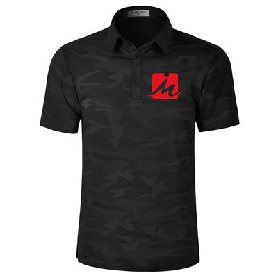 Camiseta de secado rápido del polo del golf de Wicking del camuflaje del verano del golf de la humedad respirable de las camisas