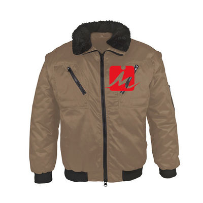El poliéster personalizó prenda impermeable para hombre de encargo de la chaqueta de bombardero del tafetán uniforme del trabajo