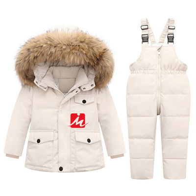 Peso ligero del poliéster abajo del mono blanco de los guardapolvos de Duck Down Coat Outerwear Children de la chaqueta