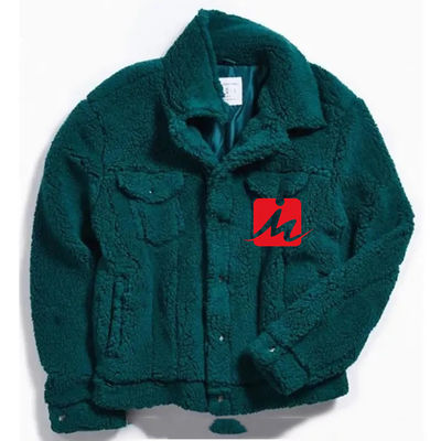 chaqueta del camionero del sherpa del paño grueso y suave del shearling de los bolsillos del pecho del invierno 2 para los hombres