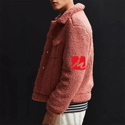 chaqueta del camionero del sherpa del paño grueso y suave del shearling de los bolsillos del pecho del invierno 2 para los hombres
