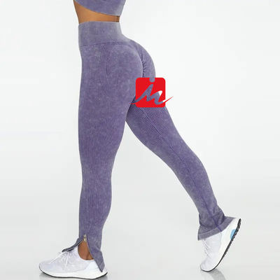 Sujetador deportivo de 5 piezas y mallas para mujer Conjuntos de fitness acanalados sin costuras Ropa deportiva