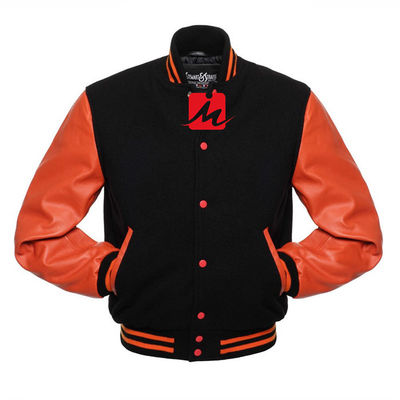 Chaqueta larga de encargo del equipo universitario del béisbol de la manga del bordado de las chaquetas respirables del dril de algodón